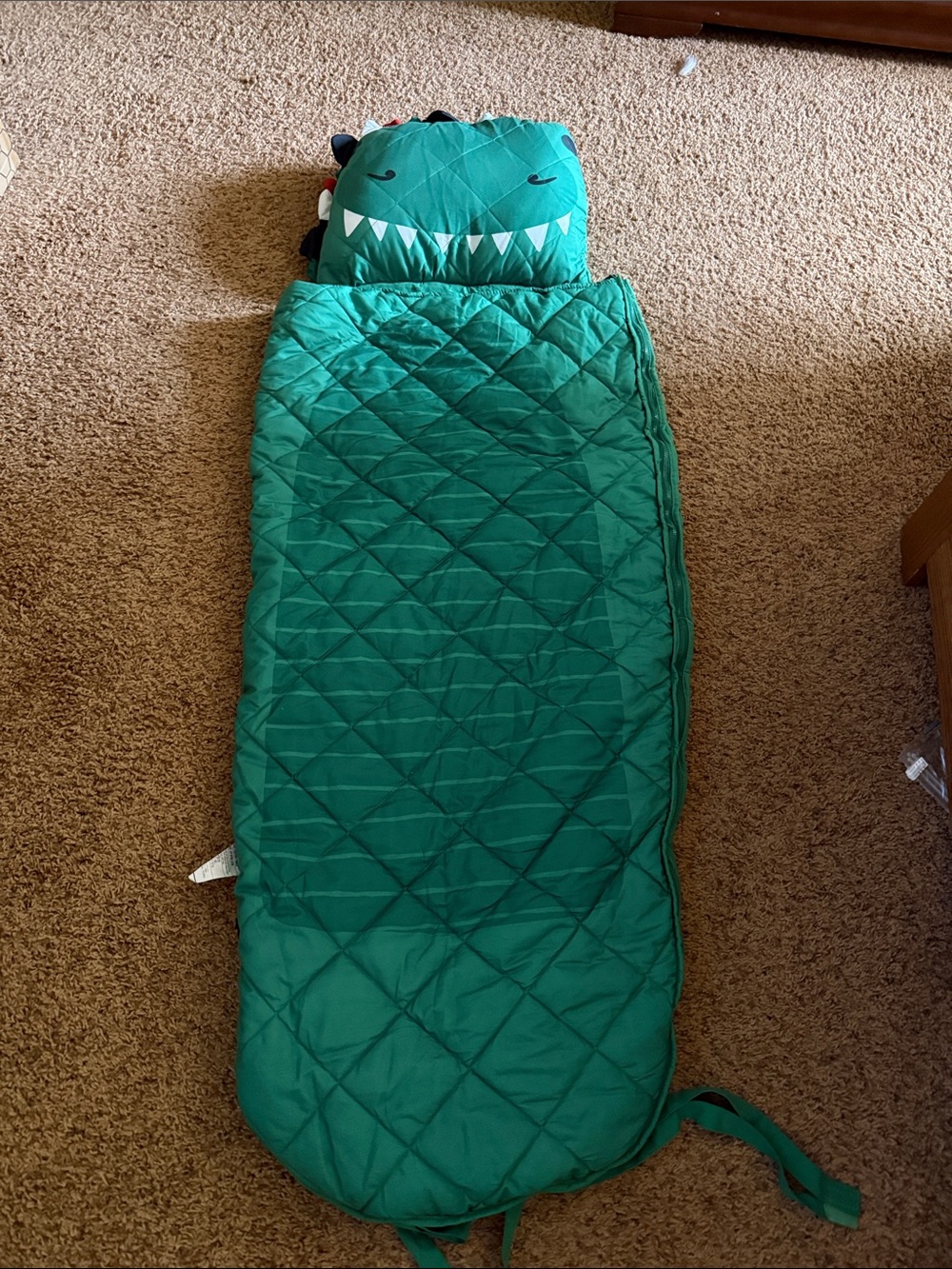 Kids Green Dinosaur Sleeping Bag